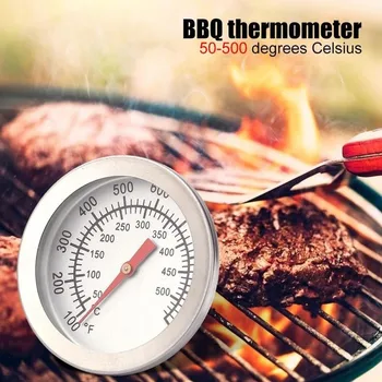 50-500 grade Celsius Oțel Gratar Termometru de Fum Temperatura Gratar BBQ Manometru Termometru de Bucatarie Accesorii R1I6