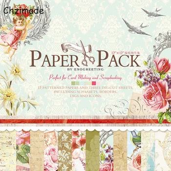 Chzimade 12Sheets Fluture de Design Scrapbooking Hârtie Pachete Pad 30.5X30.5CM Pentru Luare de Card DIY Fundal Meserii de Hârtie