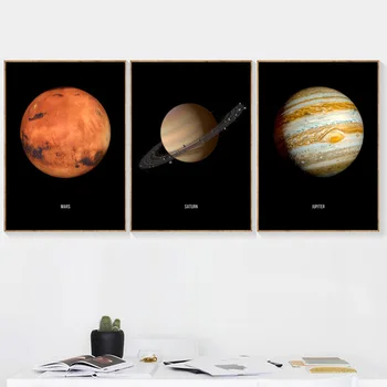 Modern Spațiu Planeta Pământ, Luna, Venus, Soarele, Saturn Arta de Perete Panza Pictura Postere si Printuri de Arta de Perete de Imagine pentru Camera de zi