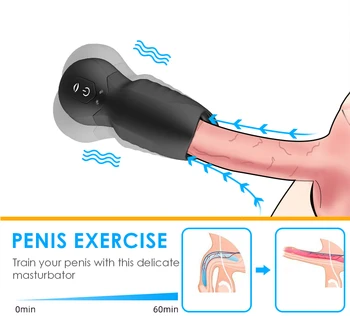 De sex masculin Masturbator Pompa pentru Penis Vibrator Adult Exercițiu de Anduranță Vagin Artificial 10 Viteza Penis Întârziere Antrenor Jucarii Sexuale pentru Barbati