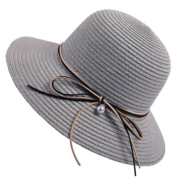 De vânzare la cald fată simplă pliabil largă pălărie de paie în aer liber, protectie UV plaja femei pălărie de vară doamna de călătorie pălărie