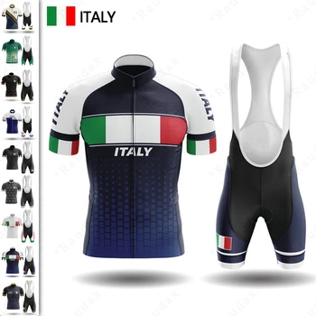 2020 steag național de Ciclism Jersey Set Italia Respirabil Echipa de Biciclete Jersey Bărbați Ciclism Imbracaminte Salopete pantaloni Scurți, Costume