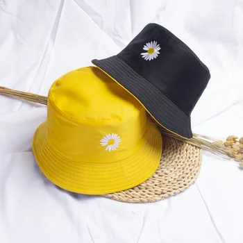 Primavara-Vara Femei Găleată Pălării de protecție Solară Soarele Capac Mic Margarete față-verso Purta Primavara Doamna Pălărie de Pescar
