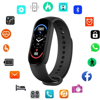 2021 M6 Ceas Inteligent Bărbați Femei Rata de Inima Monitorizarea Tensiunii Arteriale Tracker de Fitness Smartwatch-Bratara Sport Ceas Pentru Xiaomi iOS