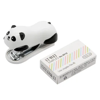 Mini Capsator Set De Desene Animate Panda Birou Rechizite Staionery Clip De Hârtie Obligatoriu Liant Carte De Canalizare Copii Copil De Capsare Mașină