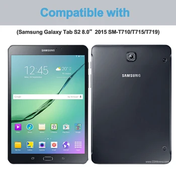 Flip Tableta Caz Pentru Samsung Galaxy Tab S2 8.0 inch T710 Funda din Piele PU de Acoperire Inteligentă Pentru SM-T710 SM-T713 T715 T719 Folio Capa