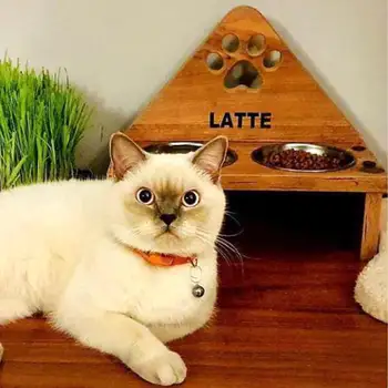 Animal de casă pisică câine boluri alimentator suport din oțel inoxidabil premium personalizate alb ciotola bol se toarnă cuenco para mascotas миска для кошки