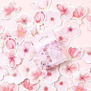 45Pcs Japonia Sakura Flori de Cires Planificator de Flori Autocolant Jurnal de Hârtie Decor Autocolante Staționare Scrapbooking Jurnalul