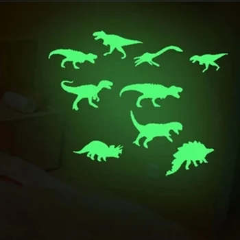9/8Pcs Strălucire În Întuneric Dinozaur Luminoase Autocolante 3D Stereo Fluorescente Autocolante de Perete Autocolant Distracție Pentru Copii BDF99