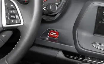 Roșu de acces fără cheie de Pornire a Motorului Butonul de Oprire Decorative de tapițerie din Fibra de Carbon se Potrivesc pentru Chevrolet Corvette C7 2019 2018 2017 2016