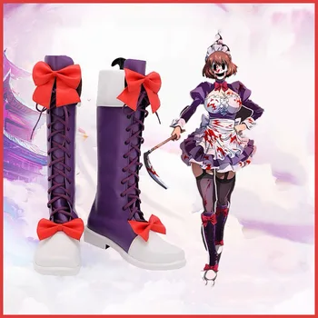 Menajera-fuku Kamen Cosplay Cizme Anime Înalte Invazia Cosplay Costum Menajera Costum Violet Rochii de Pantofi Pentru Femei de Halloween
