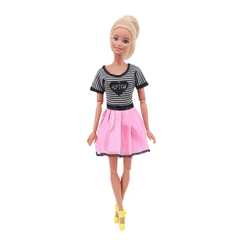 Papusa de Moda Rochie Roz Pentru Barbie Casual Uzura Manual de Haine Accesorii Pentru Ziua de naștere a Fetei Jucarii si Cadouri
