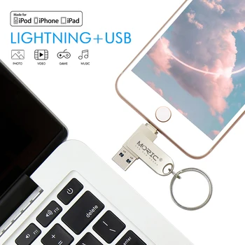 Metal Unitate Flash USB de 128GB OTG Pen Drive 32GB 64GB USB 3.0 Flash Disk pentru iPhone 11 Pro/XR/XS Max Stick de Memorie USB