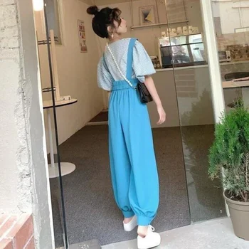 Pantaloni Femei Seturi Manșon De Puf De Vara Floral Dulce Curea Colegiul Japonia Stil Minunat Mujer De Moda Streetwear Popular Design 2 Buc