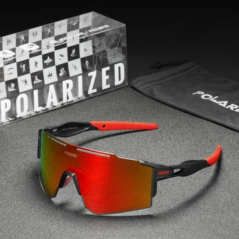 Bărbați Sport ochelari de Soare Polarizat TR90 Incasabil Cadru KDEAM 1.2 mm Grosime Lentile Supradimensionate, Ochelari de cal, Cu acces Gratuit la Cutie
