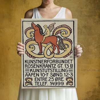 German De Epocă, Expoziții De Postere, Retro Stil Nordic Înger Cal Printuri Poster, Home Decor Clasic Printuri De Arta De Perete Poza Cadou