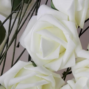 1 X Artificiale 10 bucati Buchete de flori de Trandafir alb Deco Nunta Casa
