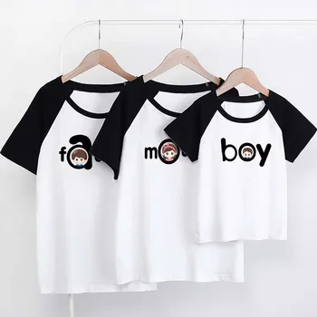 Noua Familie de Vară de Potrivire Haine Tatăl Mama Băieți Fete scrisoare de imprimare T-shirt pentru Copii coreean Haine de Bumbac