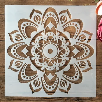 30*30cm Geometrie Mandala DIY Stratificare Sabloane Pictura Album de Colorat Relief Album Decorative Șablon