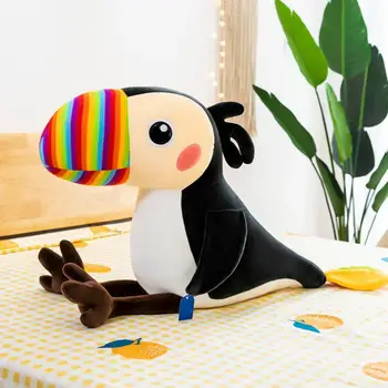 Toge Toucan Jucărie de Pluș Design Minunat Prietenos cu Pielea Moale Papagal de Pluș Umplute de Animale Papusa Ragdoll Perna Cadou de Ziua de nastere pentru Copii