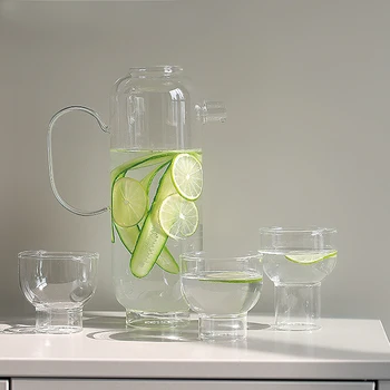 De înaltă Calitate Ulcior de Apă Și Set de Sticlă de Sticlă Cani de Apa Non-toxice Plumb Sticla de Suc Transparent jarra de agua 워터저그
