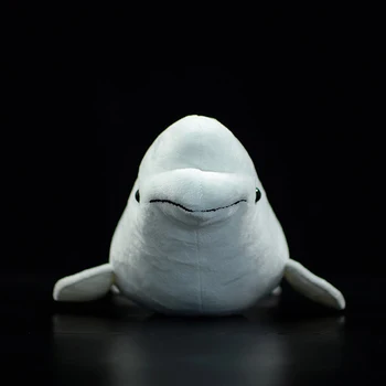 Balenă Beluga Moale Umplute, Jucării de Pluș Delphinapterus leucas Papusa Simulare Drăguț Balenă Albă Realiste de Animale Marine Model Copii Cadou