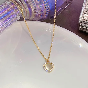 Trendy Inima Rafinat Opal Lanț Colier pentru Femei de Înaltă Calitate Pandantiv Bijuterii Bling AAA Zircon Designer Creativitate Cadou Fierbinte