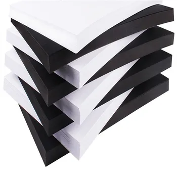 50 de Bucăți A4 Alb Negru Gros Carton Tare Origami DIY Felicitare Album Foto Carte Album Materiale de Desen Hârtie Decor
