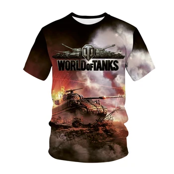 Vara Mondial De Tancuri 3D de Imprimare Femei Și Bărbați T-shirt Streetwear O-Neck Tricou Maneca Scurta Unisex Supradimensionate 6XL Topuri Tricouri
