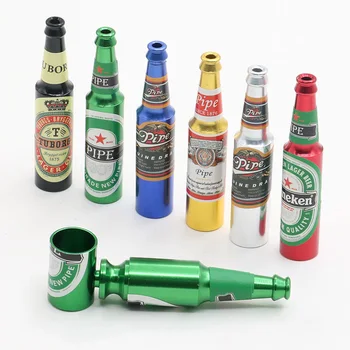 1 buc Mini Creative pipe Sticlă de Bere în Stil Narguile Cadouri Planta Metal Tutun de Pipă, Ornamente pentru Fumător de Iarbă Accesorii