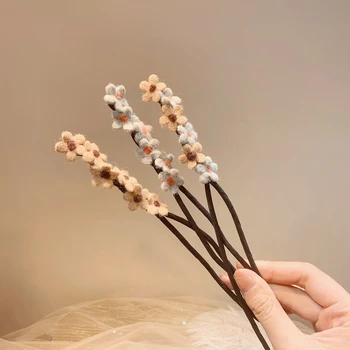 2021 Magie Floare Ac de păr DIY Împletitură de Păr Leneș Braider Instrument Agrafe de Par pentru Femei Bentita de Par Styling Accesorii