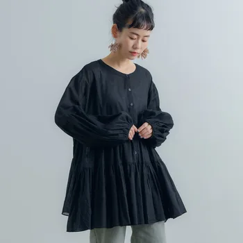 Chiffion Femei Bluza Tricouri Lantern Maneca 2020 Toamna Primavara Casual Volane Tricouri Topuri Largi De Moda Coreeană Stil Bluza