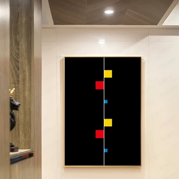 Piet Cornelies Mondrian Clasice De Geometrie Linie Roșu Albastru Galben Compozitie Panza Printuri Tablou Poster De Perete Poza Decor Acasă