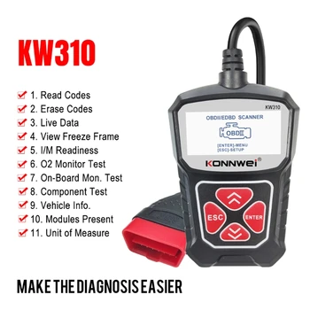 KW310 de Diagnosticare OBD2 Scanner Scanner de Automobile Pentru Masina Cititor de Cod de Scanner