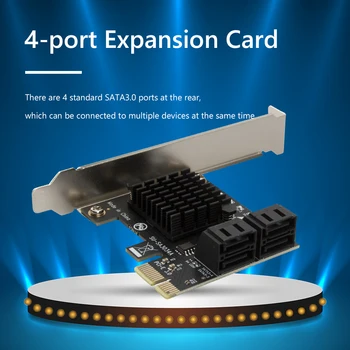 Placa Video Cablu USB Extender Adaptor 4 Porturi SATA III, PCI E Express 3.0 X1 Controller Card de Expansiune Adaptor 6Gbps