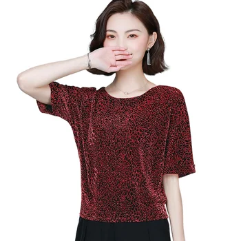 Cu paiete, Bluze Roșu Strălucitor Femei Bluze Plus Dimensiune Haine M-4XL Maneci Scurte Topuri de Moda Elegant 2021 Vara Femei Bluze D2