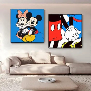 Disney Mickey Mouse Panza Pictura Mickey Minnie Caracter de Postere și de Imprimare Arta de Perete de Imagine pentru Camera de zi de Decorare