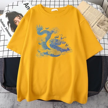 2021 Vara Noi de Vânzare Fierbinte Minunat Dragon Japonez de Imprimare pentru Bărbați T-shirt Simplu de Calitate T-shirt Rece Creative Supradimensionate Bărbați