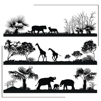 Girafa, Elefant Copac Clar Timbre Scrapbooking Meserii Decora Album Foto Embosare Carduri De A Face Clar Timbre Noi
