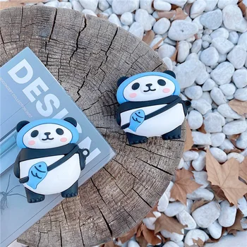 Dragut setul cu Cască Bluetooth Wireless Rucsac Pește Panda Cutie Drăguț Silicon Moale Caz Capacul de Protecție a Pielii Căști pentru Airpods 1 2