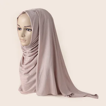 Patru Anotimpuri Bumbac Eșarfă hijab culoare Solidă ori Monocrom Noi Etnice Voal Multifuncțional Eșarfe