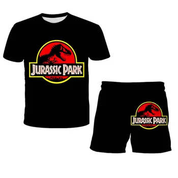 Lumea Jurassic Baby Boy Haine Set Dinozaur Copii Tricouri Pantaloni Costume Copii Costum de Dinozaur Topuri pantaloni scurti 4-14 ani