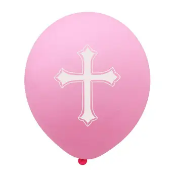 10buc Paste Fericit Baloane Cruce de Aur Balon de Paști Petrecerea de Botez Decor albastru roz alb Baloane Heliu Dumnezeu să Binecuvânteze Cruce