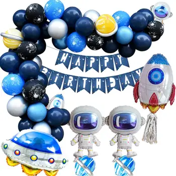Spațiu De Petrecere Ghirlanda Baloane Astronaut Rachete Baloane Folie Petrecerea De Ziua Decor Pentru Copii Băiat Galaxie/Sistem Solar Petrecere Tematica