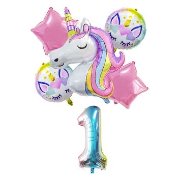 Rainbow Unicorn Balon Petrecere De Ziua De Nastere Pic Zână Floare Balon Folie De Aluminiu Fata De Ziua Decor Petrecere Copil De Dus