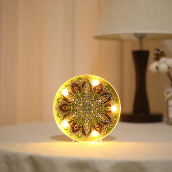 DIY Diamant Pictura Lampa cu Lumini LED-uri Burghiu Plin de Cristal Desen Kit Noptieră Lumina de Noapte Arte Meserii pentru Decor Acasă