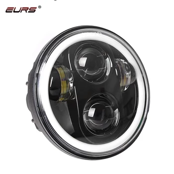 EURS 1buc 5.75 inch Rotund cu LED-uri Faruri cu Halo Alb LED-uri Faruri Auxiliare Lampa Pentru Harley Sportster Motocicleta