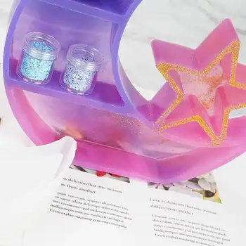 DIY Cristal Epoxidice Mucegai Luna Steaua Bijuterii Cutie de Depozitare de Mari dimensiuni Tava Eclipsa Ornament Mucegai Silicon