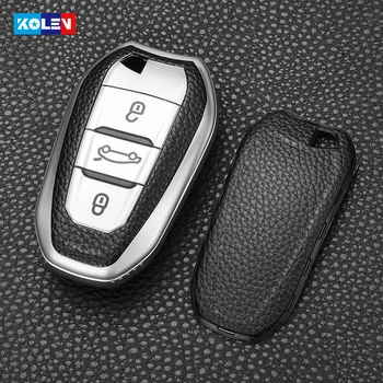 Piele + TPU Auto Smart Key Caz Acoperire Fob Pentru Peugeot 308 3008 508 5008 408 4008 208 301 407 Pentru Citroen C4 C6 C3-XR Picasso, DS