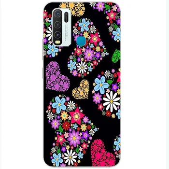 Forma de floare fluture cat de silicon telefon caz Pentru Tecno Scânteie 4 5 6 7 Go Pro Lite Aer florale colorate frunze Acoperi
